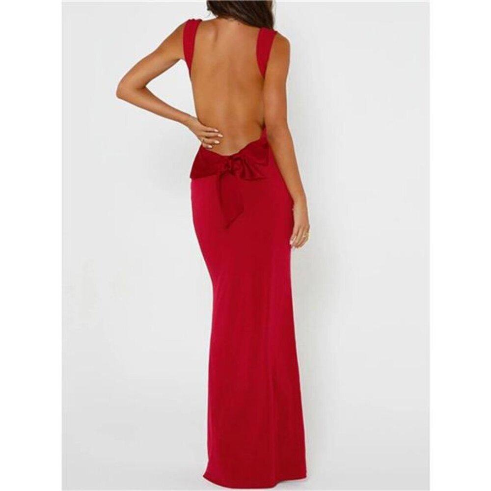 Backless Wide Strap Maxi Dress - Picture 8 of 16